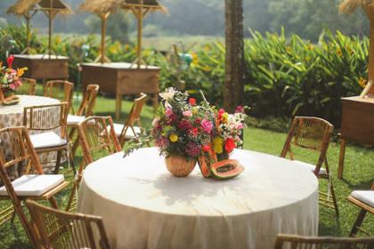 Tablescape and Floral detail — Brunch decor — Alila Diwa Goa